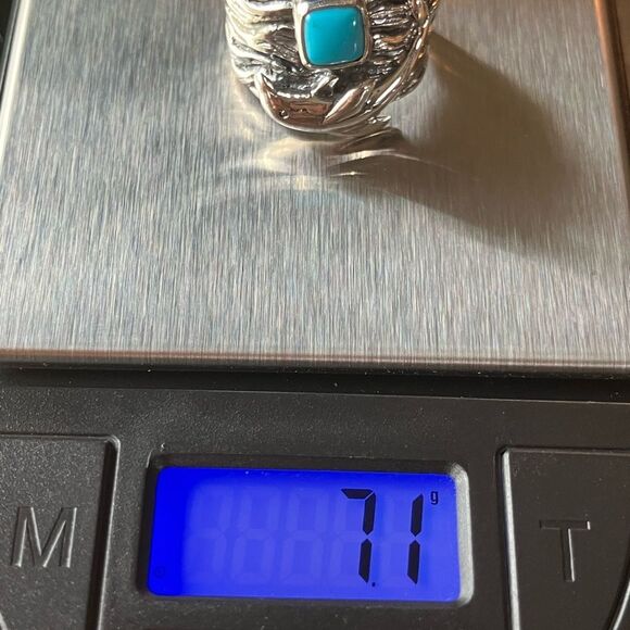 Sleeping Beauty Turquoise Sterling Silver Dolphin Ring Size 7 - Picture 8 of 8